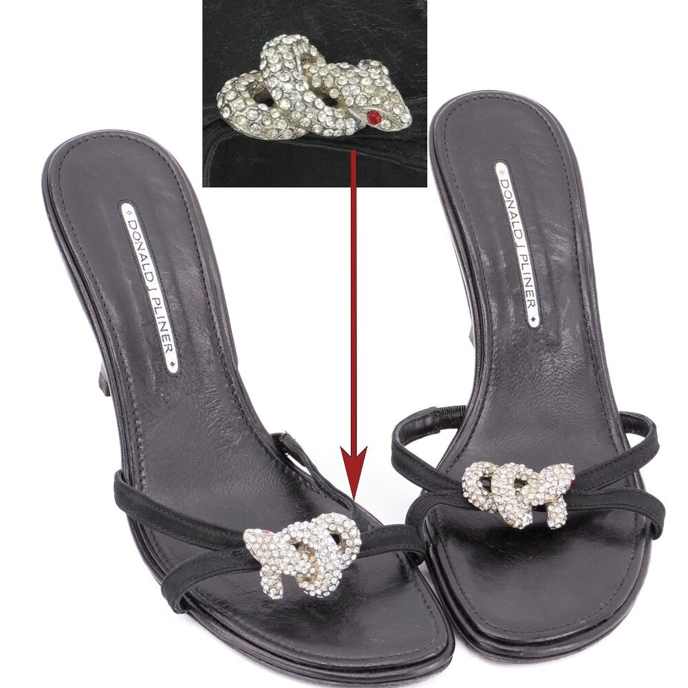 Snake Heels Rhinestone SERPENT Sandals Made in ITALY Size 8.5